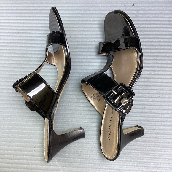 Anne Klein Woman low hill slippers Black Size 9.5 M summer Sandals - Picture 11 of 11